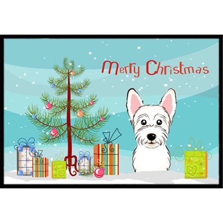 Carolines Treasures Christmas Tree & Westie Indoor or Outdoor Mat, 24 x 36 CA78533